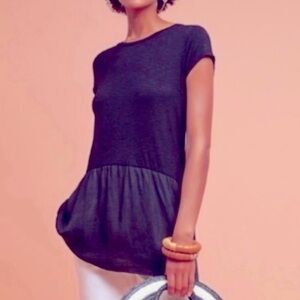 Anthropologie Dolan Peplum Tunic Flowy Ruffle Lightweight black small
